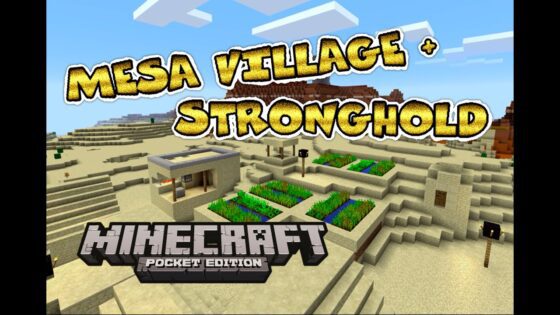 MESA VILLAGE + STORNGHOLD SEED!! Minecraft Pocket Edtion - Gameplay, Kingdom Kids Zone, Minecraft - EYstreem