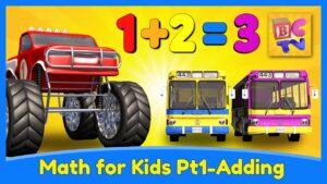 Learn Math for Kids | Adding with Monster Trucks by Brain Candy TV - Kingdom Kids Zone, Little Learners - Brain Candy TV