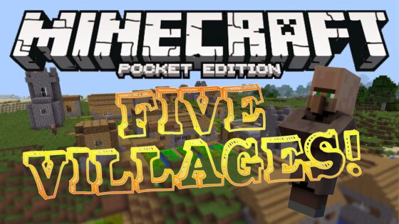 FIVE JOINT VILLAGES AT SPAWN SEED!! Minecraft PE (Pocket Edition) - Gameplay, Kingdom Kids Zone, Minecraft - EYstreem