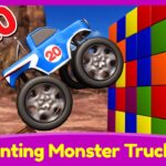 Counting Monster Trucks 2 | Learn to count from to 1 to 20 for Kids - Kingdom Kids Zone, Little Learners - Brain Candy TV