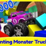 Counting Monster Trucks 3 | Learn to Count From 10 to 1000 for Kids - Kingdom Kids Zone, Little Learners - Brain Candy TV