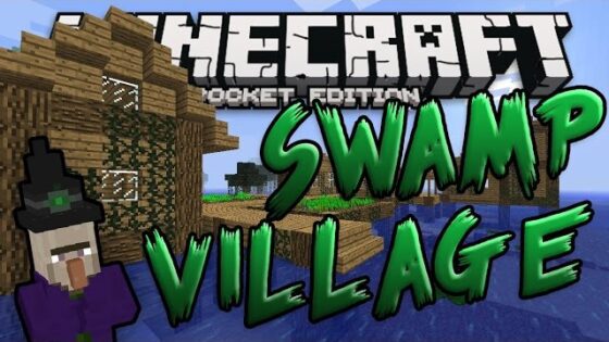 SWAMP VILLAGE w/ Witch Hut!! Minecraft PE Seed (Pocket Edition) - Gameplay, Kingdom Kids Zone, Minecraft - EYstreem