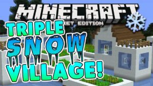 TRIPLE SNOW VILLAGE!! Minecraft Pocket Edition: Taiga Biome Villages - Gameplay, Kingdom Kids Zone, Minecraft - EYstreem