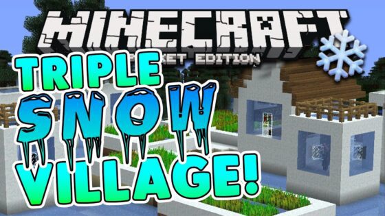 TRIPLE SNOW VILLAGE!! Minecraft Pocket Edition: Taiga Biome Villages - Gameplay, Kingdom Kids Zone, Minecraft - EYstreem