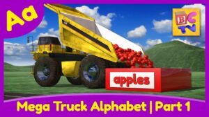 Mega Truck Alphabet Part 1 | Learn ABCs with Monster Trucks & Dump Trucks for Kids - Kingdom Kids Zone, Little Learners - Brain Candy TV