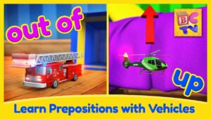 Learn English Prepositions with Fun Vehicles | Educational Video for Kids by Brain Candy TV - Kingdom Kids Zone, Little Learners - Brain Candy TV