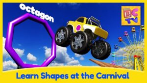 Learn Shapes with Monster Trucks and Carnival Game for Kids - Kingdom Kids Zone, Little Learners - Brain Candy TV
