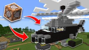WORKING HELICOPTER Using COMMAND BLOCKS in Minecraft PE!! (Pocket Edition) - Gameplay, Kingdom Kids Zone, Minecraft - EYstreem