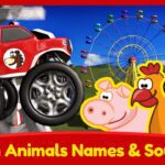 Learn Names & Sounds of Farm Animals with Monster Trucks at the Carnival - Kingdom Kids Zone, Little Learners - Brain Candy TV