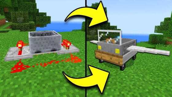 How to UPGRADE a MINECART in Minecraft Tutorial! (Pocket Edition, Xbox, PC) - Gameplay, Kingdom Kids Zone, Minecraft - EYstreem