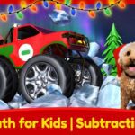 Learn Math with Monster Trucks for Kids | Subtracting – Christmas Edition - Kingdom Kids Zone, Little Learners - Brain Candy TV