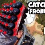 Man in sunglasses holds a crate of Coca‑Cola bottles on a high platform; thumbnail with bold text 'CATCHING FROM 45m!'