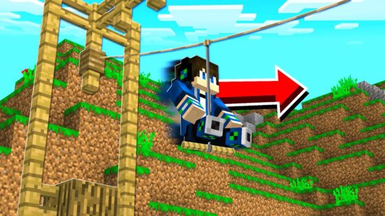 How to Build a WORKING ZIPLINE in Minecraft Tutorial! (NO MODS!) - Gameplay, Kingdom Kids Zone, Minecraft - EYstreem