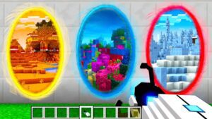 WORLD'S BEST PORTALS in Minecraft Pocket Edition! (NO MODS!) - Gameplay, Kingdom Kids Zone, Minecraft - EYstreem