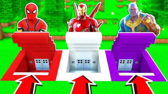 DO NOT CHOOSE THE WRONG SECRET BASE! (Spiderman, Iron Man, Thanos) - Gameplay, Kingdom Kids Zone, Minecraft - EYstreem