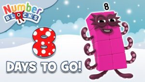 @Numberblocks- Countdown to #Christmas: 8 DAYS! | Learn to Count | Happy Holidays! - Kingdom Kids Zone, Little Learners - Numberblocks