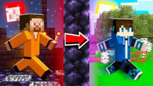 ESCAPING THE CORRUPT DIMENSION! (Scary Survival EP57) - Gameplay, Kingdom Kids Zone, Minecraft - EYstreem