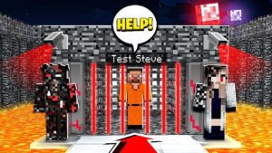 BREAKING TEST STEVE OUT OF THE MOST SECURE PRISON! (Scary Survival EP54) - Gameplay, Kingdom Kids Zone, Minecraft - EYstreem