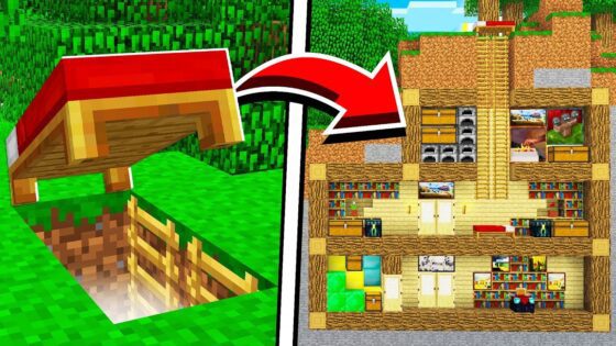 How to Build a SECRET BASE Under a Bed in Minecraft! (NO MODS!) - Gameplay, Kingdom Kids Zone, Minecraft - EYstreem