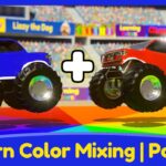 Learn Color Mixing with Monster Trucks | Educational Video for Kids by Brain Candy TV - Kingdom Kids Zone, Little Learners - Brain Candy TV