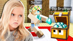 5 Ways to STEAL my SISTER'S DIAMONDS in Minecraft! - Gameplay, Kingdom Kids Zone, Minecraft - EYstreem