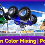 Learn Color Mixing with Monster Trucks Part 2 | Educational Video for Kids - Kingdom Kids Zone, Little Learners - Brain Candy TV