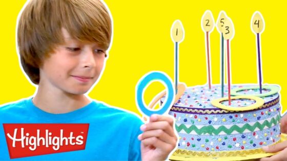 Birthday Cake Ring Toss | Kids Make It! | Crafty Kids Videos | Highlights - Kingdom Kids Zone, Little Learners - Highlights Kids