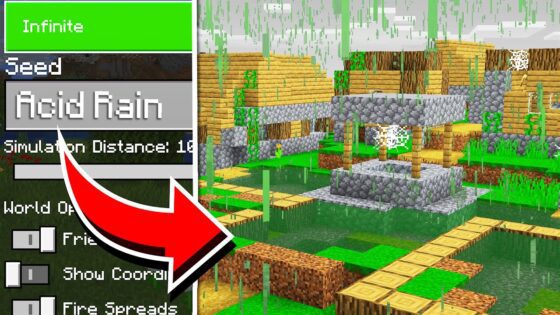 CURSED ACID RAIN SEED in Minecraft! (EP10 Scary Survival 2) - Gameplay, Kingdom Kids Zone, Minecraft - EYstreem