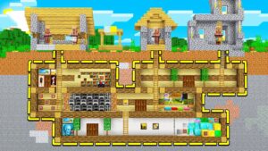How to Build a SECRET Undetectable VILLAGE BASE in Minecraft! (NO MODS!) - Gameplay, Kingdom Kids Zone, Minecraft - EYstreem