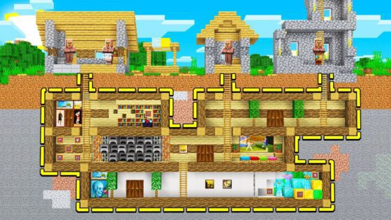 How to Build a SECRET Undetectable VILLAGE BASE in Minecraft! (NO MODS!) - Gameplay, Kingdom Kids Zone, Minecraft - EYstreem