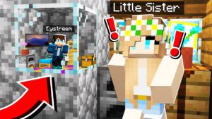 I Built a TINY SECRET BASE In My LITTLE SISTER'S HOUSE in Minecraft! - Gameplay, Kingdom Kids Zone, Minecraft - EYstreem