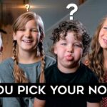 Four smiling kids lined up with question marks above their heads, a bold caption reading 'DO YOU PICK YOUR NOSE???'