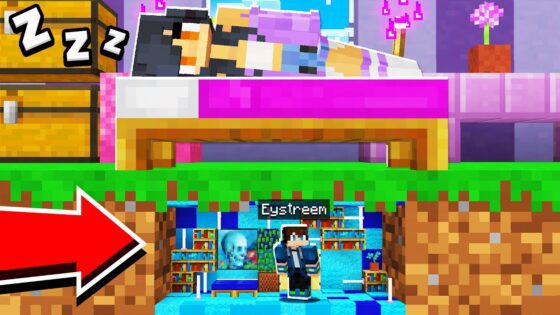 I Built a TINY SECRET BASE Inside APHMAU'S HOUSE in Minecraft! - Gameplay, Kingdom Kids Zone, Minecraft - EYstreem