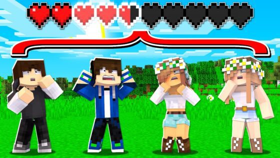 Minecraft But We SHARE ONE HEALTH BAR TROLL! - Gameplay, Kingdom Kids Zone, Minecraft - EYstreem