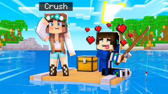I WAS STRANDED ALONE WITH MY CRUSH FOR 24 HOURS! - Gameplay, Kingdom Kids Zone, Minecraft - EYstreem