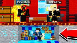 I Built a TINY SECRET BASE Inside PRESTON'S HOUSE in Minecraft! - Gameplay, Kingdom Kids Zone, Minecraft - EYstreem