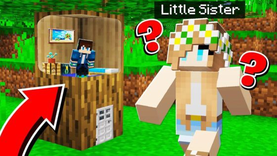 How to Build a TINY SECRET BASE Inside a TREE in Minecraft! - Gameplay, Kingdom Kids Zone, Minecraft - EYstreem