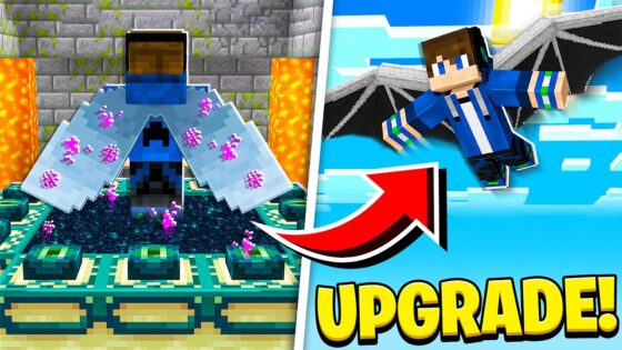 UPGRADING ELYTRA into DRAGON WINGS in Minecraft! (EP34 Scary Survival 2) - Gameplay, Kingdom Kids Zone, Minecraft - EYstreem