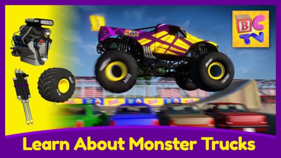 Learn About Monster Trucks and Internal Combustion Engines for Kids | Monster Truck Stunts and More - Kingdom Kids Zone, Little Learners - Brain Candy TV