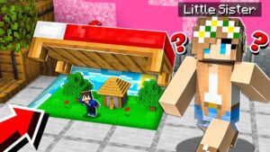 I Built a TINY Base Under My LITTLE SISTER’s BED in Minecraft! - Gameplay, Kingdom Kids Zone, Minecraft - EYstreem