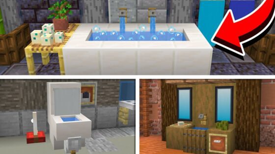 10+ Easy Bathroom Build Hacks in Minecraft! - Gameplay, Kingdom Kids Zone, Minecraft - EYstreem