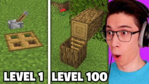Testing Minecraft Secret Bases from Level 1 to Level 100 - Gameplay, Kingdom Kids Zone, Minecraft - EYstreem