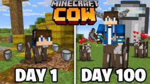 I Survived 100 Days as a Cow in Minecraft - Gameplay, Kingdom Kids Zone, Minecraft - EYstreem