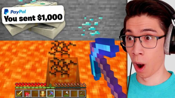 Minecraft, But I’ll Give You $1,000 To Dig Here! - Gameplay, Kingdom Kids Zone, Minecraft - EYstreem