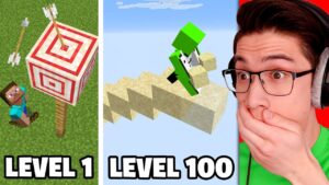 Testing Minecraft IMPOSSIBLE Trick Shots From Level 1 to Level 100 - Gameplay, Kingdom Kids Zone, Minecraft - EYstreem
