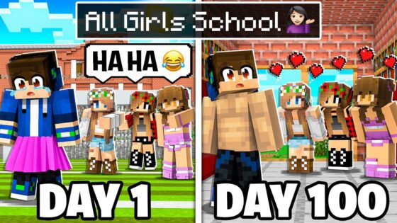 I Survived 100 Days as a BOY in ALL GIRLS SCHOOL! (Minecraft) - Gameplay, Kingdom Kids Zone, Minecraft - EYstreem