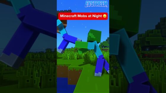 Every Minecraft Mob at Night #shorts - Gameplay, Kingdom Kids Zone, Minecraft - EYstreem