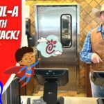 Chick-fil-A promo thumbnail: a smiling cowboy employee at a register, with a red panel reading 'CHICK-FIL-A FUN WITH COWBOY JACK!'
