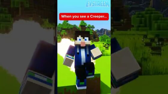 When you see a Creeper in Minecraft… #shorts - Gameplay, Kingdom Kids Zone, Minecraft - EYstreem