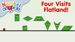 @Numberblocks – Four Visits Flatland! 🟩 | Four Sided Shapes - Kingdom Kids Zone, Little Learners - Numberblocks